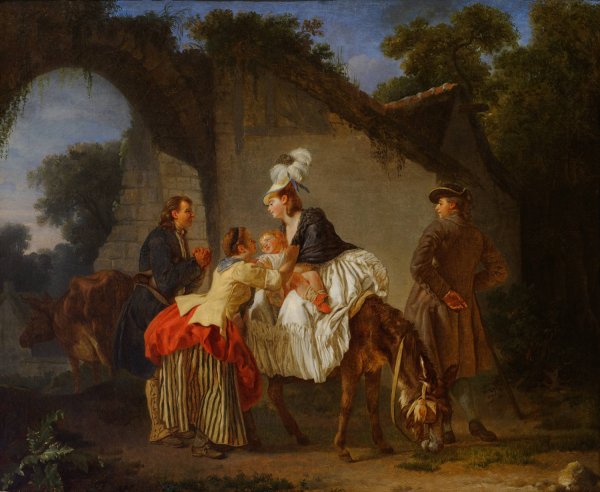 Farewell to the Wet Nurse  by Etienne Aubry - Hand-Painted Oil Painting Reproduction