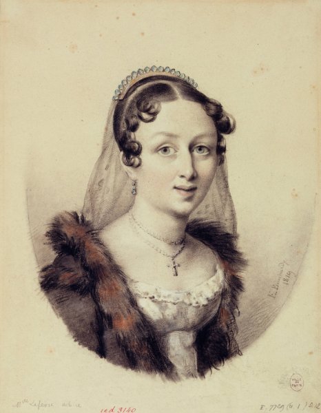 Portrait de Mademoiselle Lefevre, actrice  by Etienne Bouchardy - Hand-Painted Oil Painting Reproduction