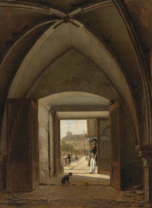 View Of The Maison Bellechasse, Rue Saint Dominique, Paris by Etienne Bouhot Oil Painting