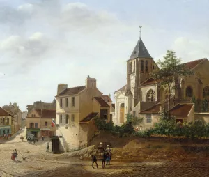 Vue de l'eglise Saint-Germain-de-Charonne Oil painting by Etienne Bouhot