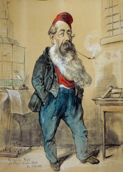Main Product Photo of Portrait-charge de Jules Miot  Painting by Etienne Carjat