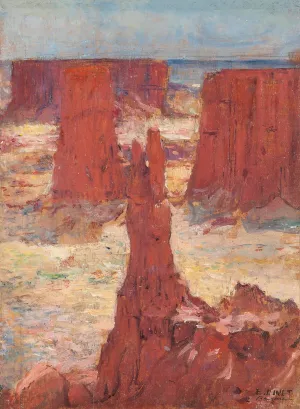 An Algerian mountain range by Etienne Dinet Oil Painting