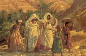 Arab Women and Children by Etienne Dinet - Oil Painting Reproduction