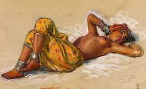 Baigneuse aux bijoux by Etienne Dinet Oil Painting