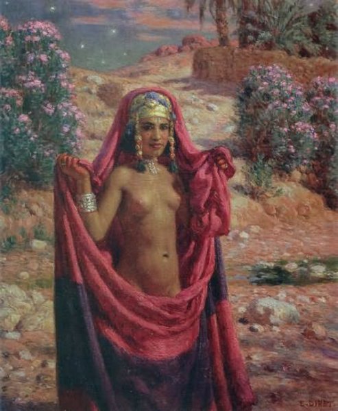 Main Product Photo of Bather by Moonlight Painting by Etienne Dinet