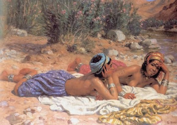 Main Product Photo of Bathers Resting Painting by Etienne Dinet