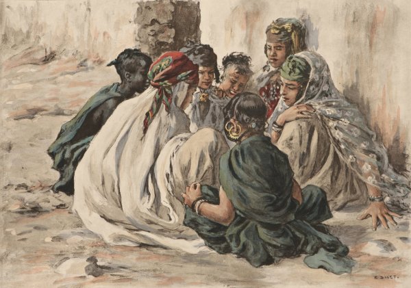 Main Product Photo of Jeux de Fillettes a Laghouat  Painting by Etienne Dinet