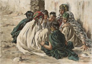 Jeux de Fillettes a Laghouat by Etienne Dinet Oil Painting