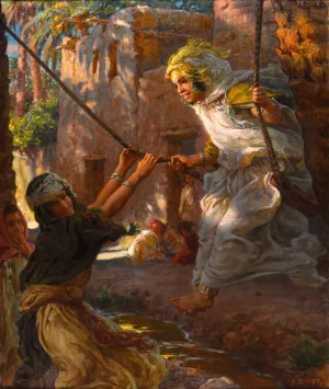La Balancoire by Etienne Dinet Oil Painting