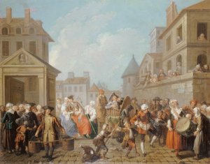 Le Carnaval des rues de Paris by Etienne Jeaurat Oil Painting