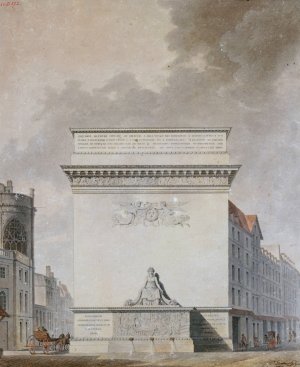 Projet de fontaine a la Pointe Saint-Eustache by Etienne-Louis Boullee Oil Painting