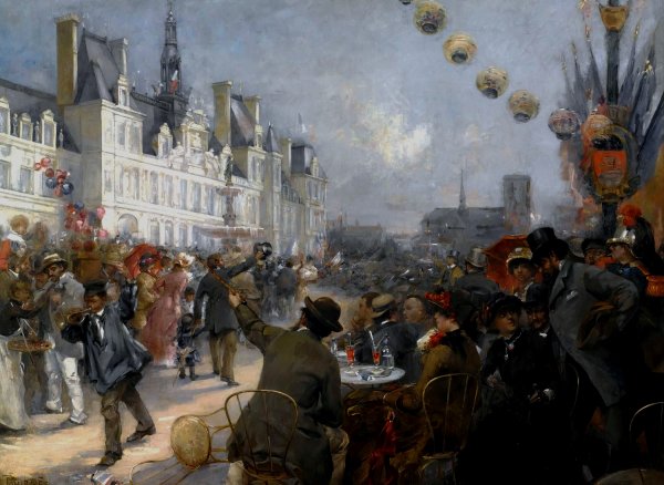 Hundredth Anniversary Of July 14th, Bastille Day by Etienne Tournes - Hand-Painted Oil Painting Reproduction