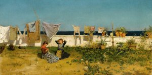 Lavandaie Oil painting by Ettore De Maria Bergler