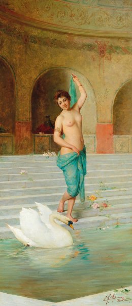 Before The Bath by Ettore Forti - Hand-Painted Oil Painting Reproduction