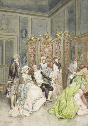Appointment With The Dressmaker by Ettore Simonetti Oil Painting
