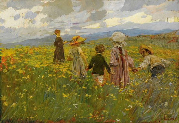 Main Product Photo of Children  Painting by Ettore Tito