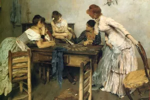 La Chiromante by Ettore Tito - Oil Painting Reproduction