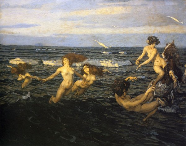 Main Product Photo of Le Ondine Painting by Ettore Tito