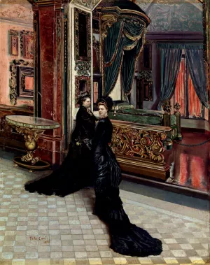 Queen Victoria And Princess Royal Visit Napolean's Boudoir by Ettore Tito Oil Painting