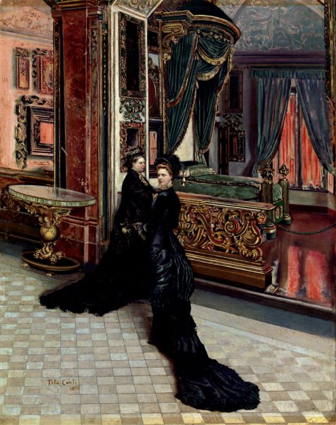 Main Product Photo of Queen Victoria And Princess Royal Visit Napolean's Boudoir Painting by Ettore Tito