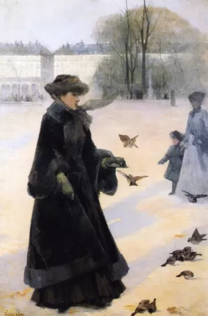 Winter Morning in the Tuileries Gardens, Paris painting by Eugene Clary