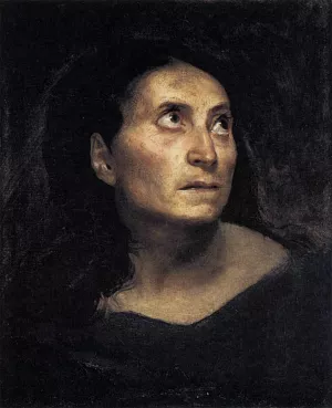 A Mad Woman Oil painting by Eugene Delacroix