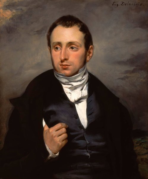 A Portrait of Dr. Francois-Marie Desmaisons  by Eugene Delacroix - Hand-Painted Oil Painting Reproduction