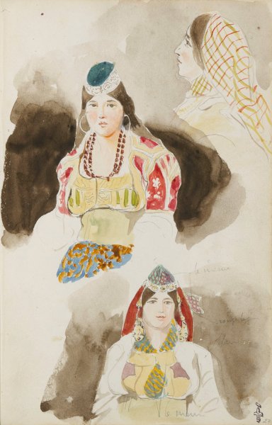 Album de voyage au Maroc  by Eugene Delacroix - Hand-Painted Oil Painting Reproduction