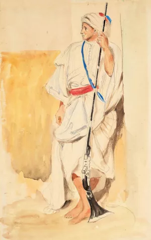 Arabe debout Oil painting by Eugene Delacroix