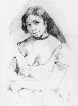 Aspasia painting by Eugene Delacroix