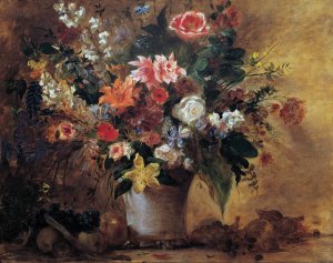 Blumenstillleben by Eugene Delacroix Oil Painting