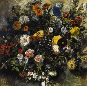 Bouquet of Flowers by Eugene Delacroix - Oil Painting Reproduction