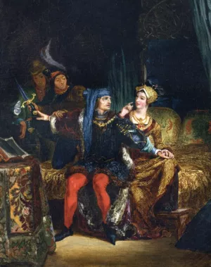 Charles VI and Odette de Champdivers by Eugene Delacroix - Oil Painting Reproduction