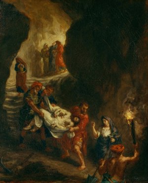 Christ Carried Down To The Tomb by Eugene Delacroix Oil Painting