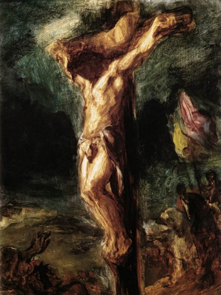 Main Product Photo of Christ on the Cross Sketch Painting by Eugene Delacroix