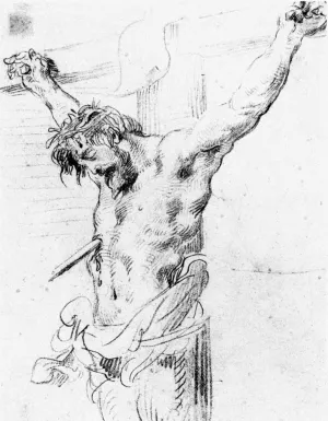 Christ on the Cross by Eugene Delacroix - Oil Painting Reproduction