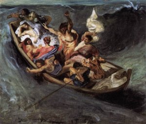 Christ on the Lake of Gennezaret sketch by Eugene Delacroix Oil Painting