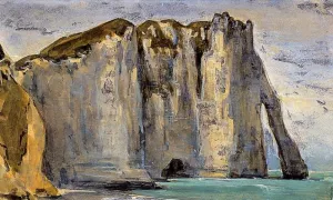 Cliff at Etretat by Eugene Delacroix - Oil Painting Reproduction