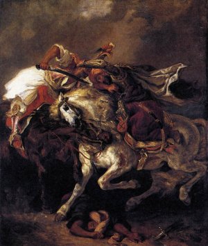 Combat of the Giaour and the Pasha by Eugene Delacroix Oil Painting