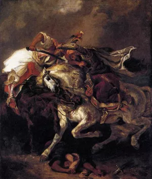 Combat of the Giaour and the Pasha by Eugene Delacroix Oil Painting