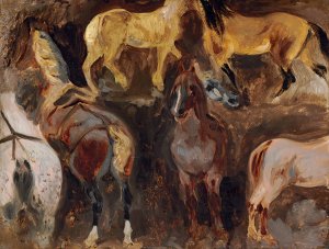 etude De Chevaux by Eugene Delacroix Oil Painting