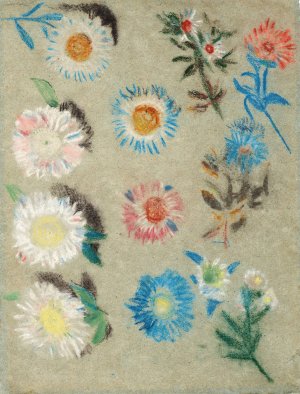 Etude de fleurs by Eugene Delacroix Oil Painting