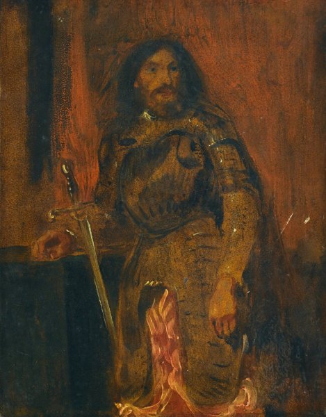 Etude De Vicentini en Armure by Eugene Delacroix - Hand-Painted Oil Painting Reproduction