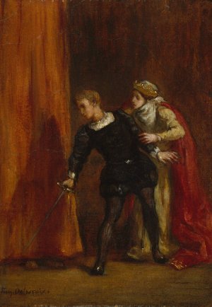 Hamlet and His Mother by Eugene Delacroix Oil Painting