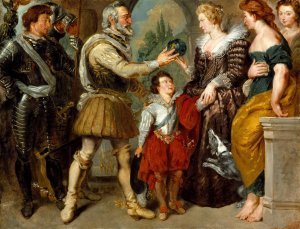Henri IV Conferring the Regency upon Marie de'Medici by Eugene Delacroix Oil Painting