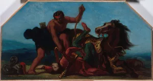 Hercule vainqueur d'Hippolyte, reine des Amazones by Eugene Delacroix Oil Painting