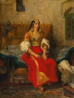 Juive de Tanger en costume d'appart by Eugene Delacroix Oil Painting