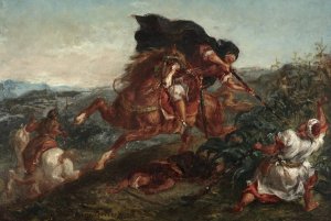 Le Combat by Eugene Delacroix Oil Painting