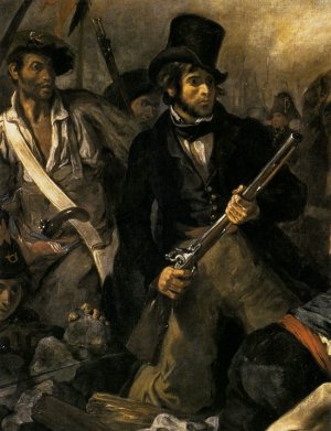 Liberty Leading the People Detail by Eugene Delacroix Oil Painting