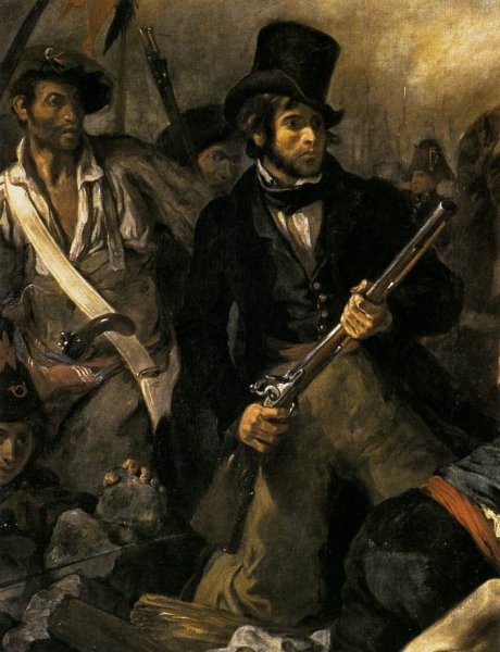 Liberty Leading the People Detail by Eugene Delacroix - Hand-Painted Oil Painting Reproduction